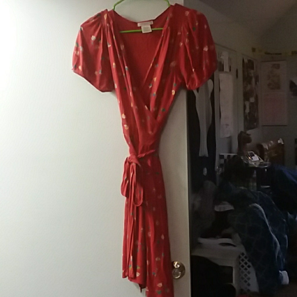 Beautiful long & flowy red flower dress